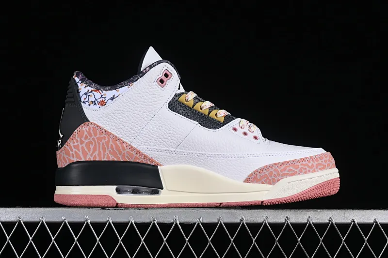 All categories Air Jordan Jordan series basketball shoes Air Jordan 3 Air Jordan 3 GS "Red Stardust" AJ3 Joe 3 new white pink flower 441140-100